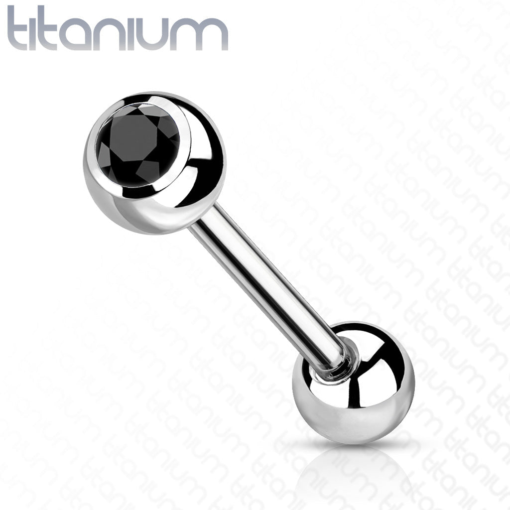 Implant Grade Titanium Black Crystal Barbell