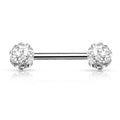 14 Gauge Internally Threaded Glitterball Nipple Ring