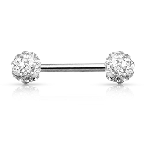 14 Gauge Internally Threaded Glitterball Nipple Ring