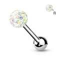 Internally Threaded Glitter Ball Tongue Barbell