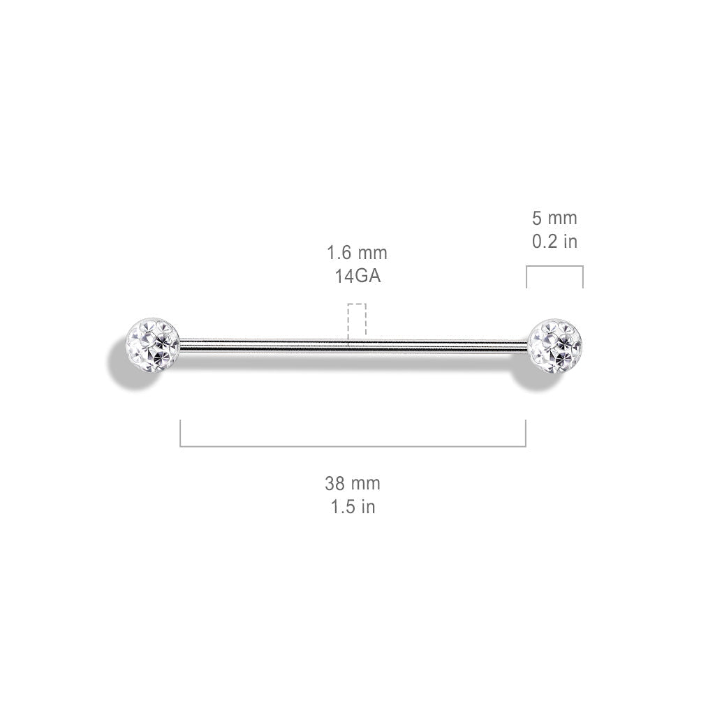 Internally Threaded Glitterball Industrial Barbell
