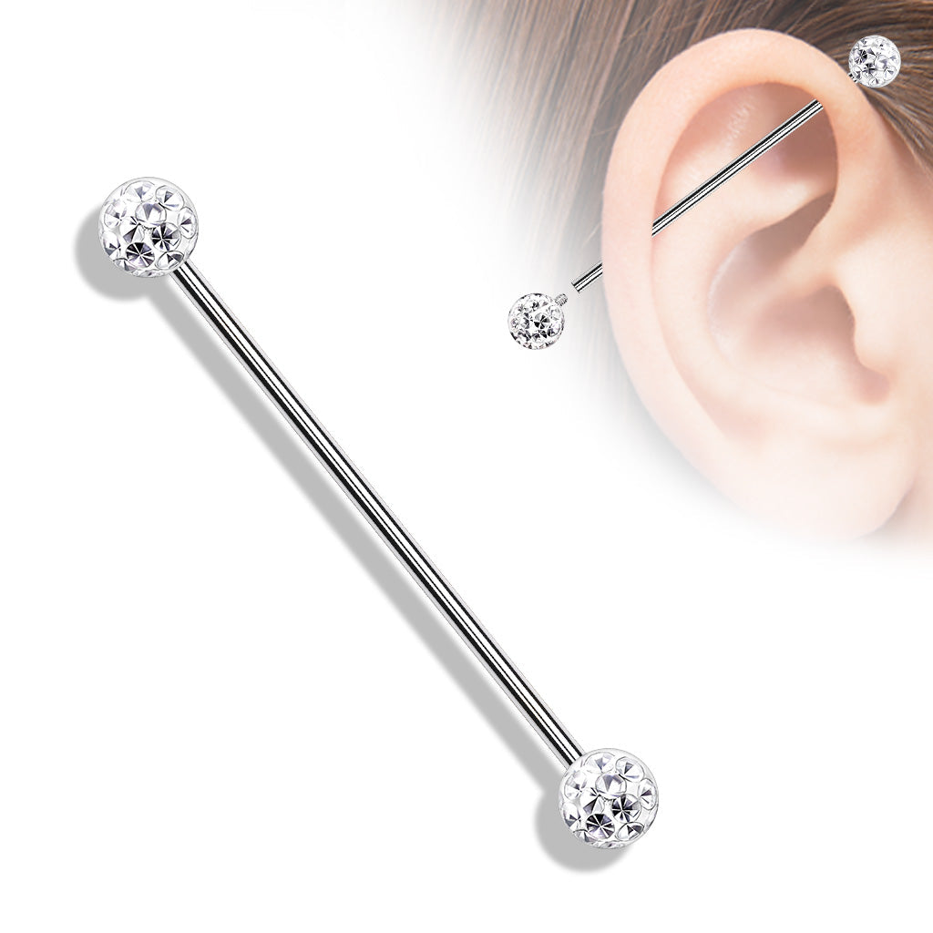 Internally Threaded Glitterball Industrial Barbell