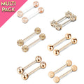 Limited Edition 12 Pack Rose Gold Nipple Barbell Set