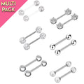 Limited Edition 12 Pack Silver Nipple Barbell Set