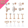 Limited Edition 16 Pack Gold Crystal Studs