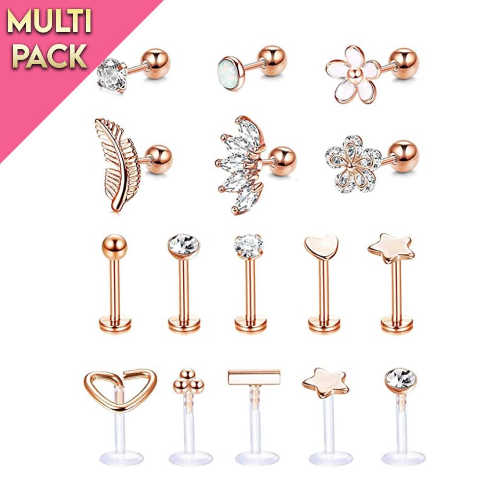 Limited Edition 16 Pack Gold Crystal Studs