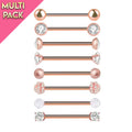 Limited Edition 8 Pack Rose Gold Tongue Rings set