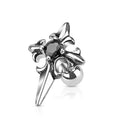 16 Gauge Onyx Cross Cartilage / Tragus Stud Silver