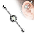 Opal Dreams Industrial Barbell - Silver