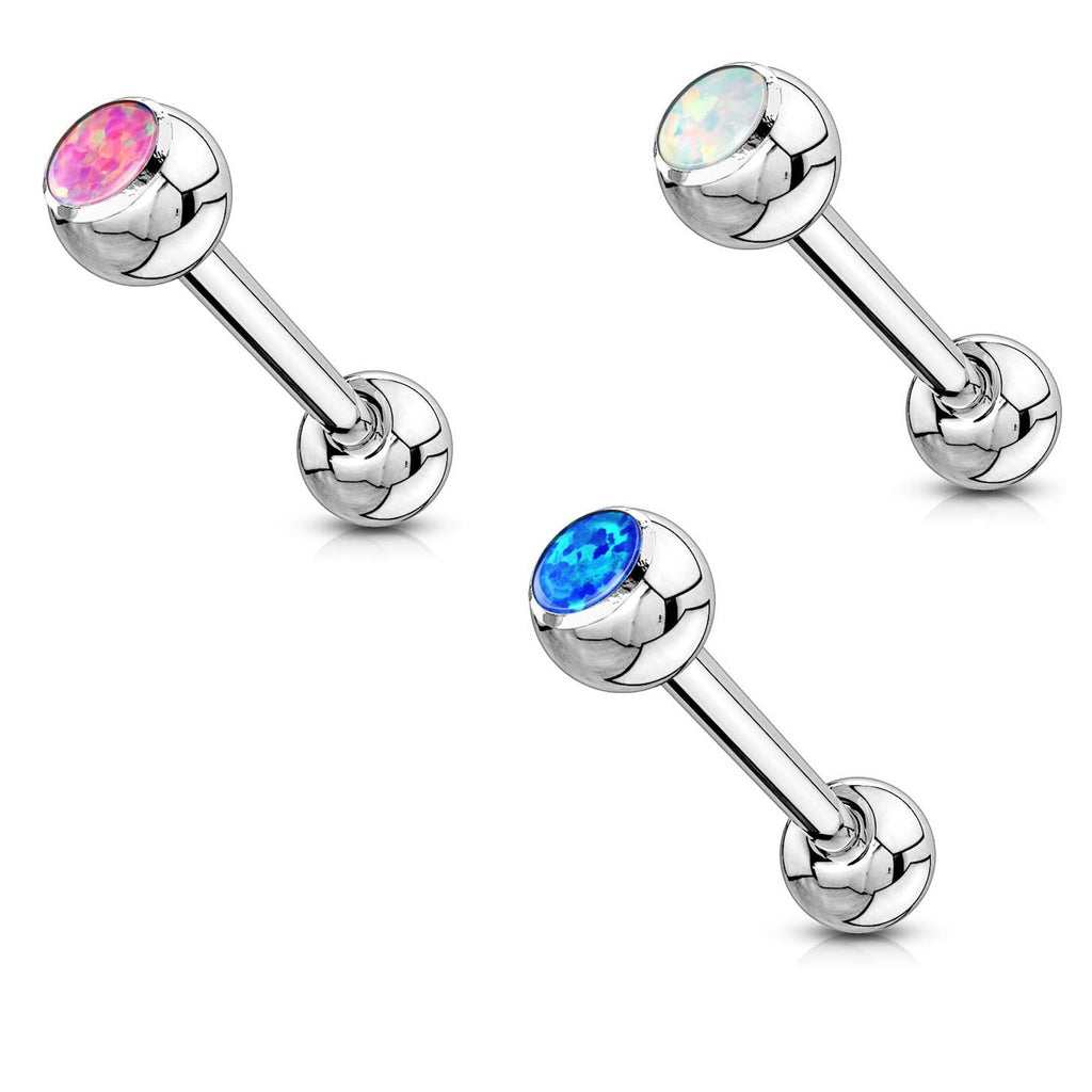 Opal Press Fit Barbell Tongue Ring