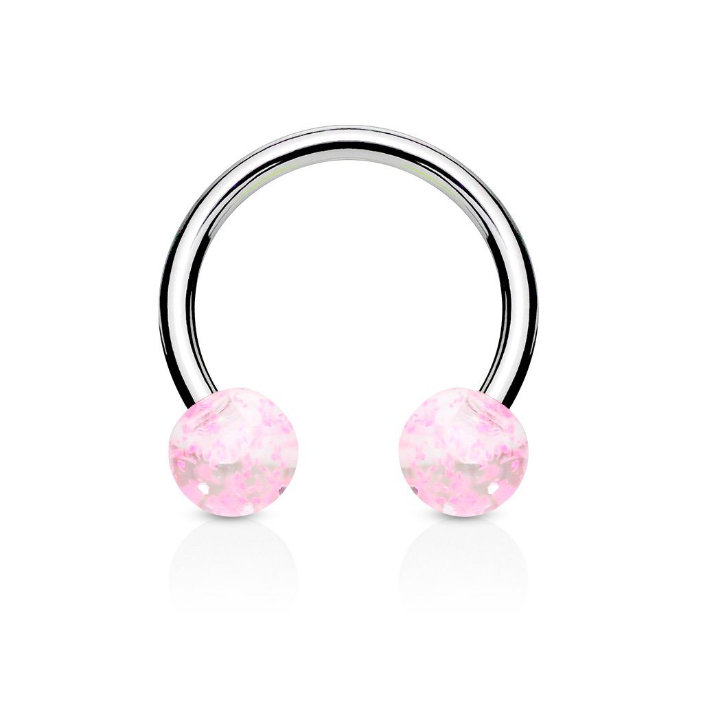 16 Gauge Glitterball Circular Horse Shoe Barbell