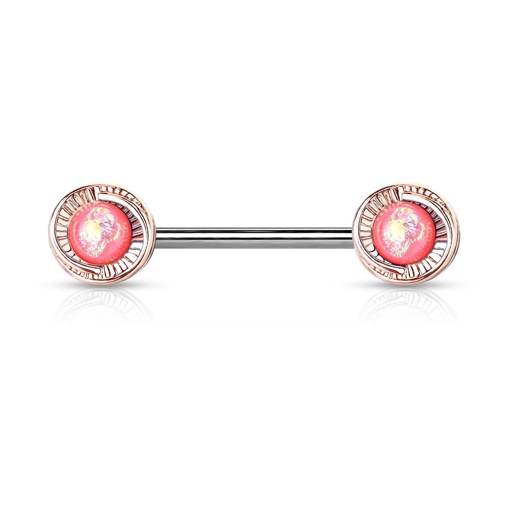 14 Gauge Opal Galaxy Barbell Nipple Ring