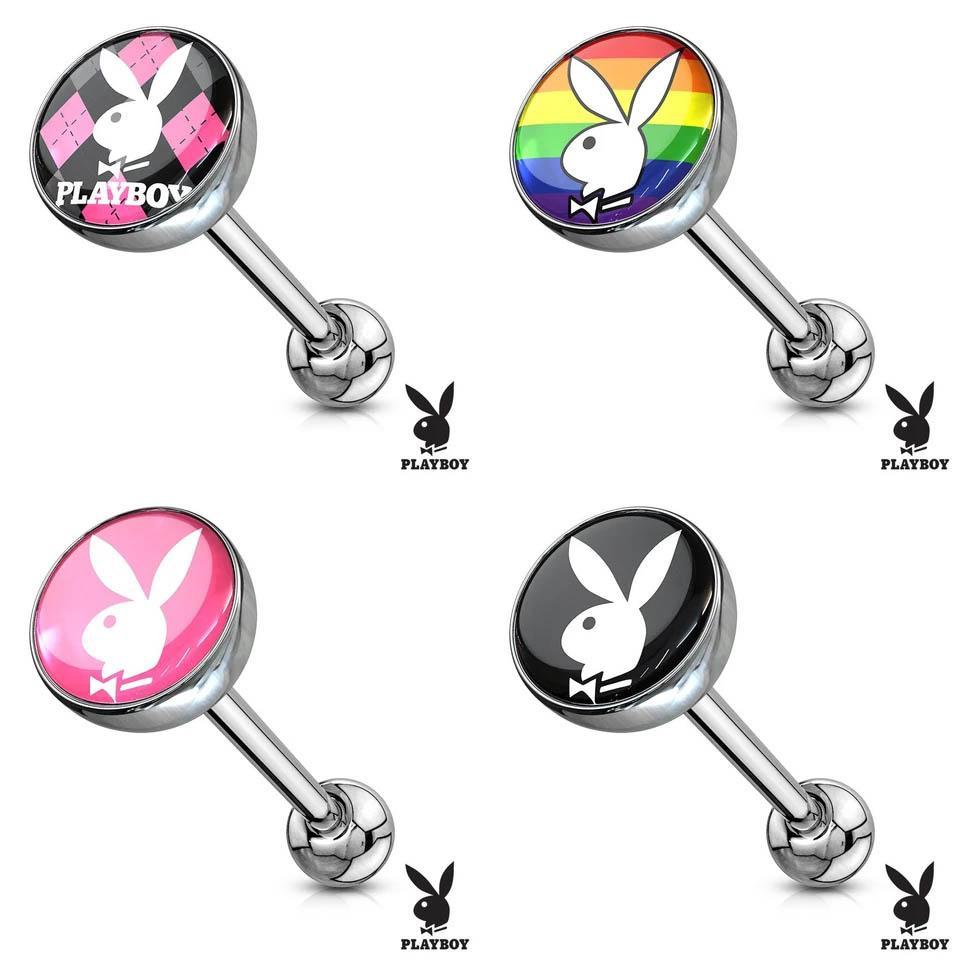Playboy Bunny Logo Print Inlay Barbell