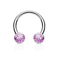 16 Gauge Glitterball Circular Horse Shoe Barbell