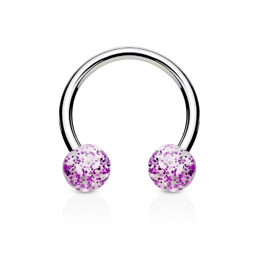 16 Gauge Glitterball Circular Horse Shoe Barbell