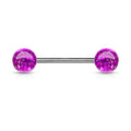 Acrylic Glitter Ball Stainless Steel Barbell