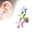 16 Gauge Star Trio Tragus/Cartilage Stud