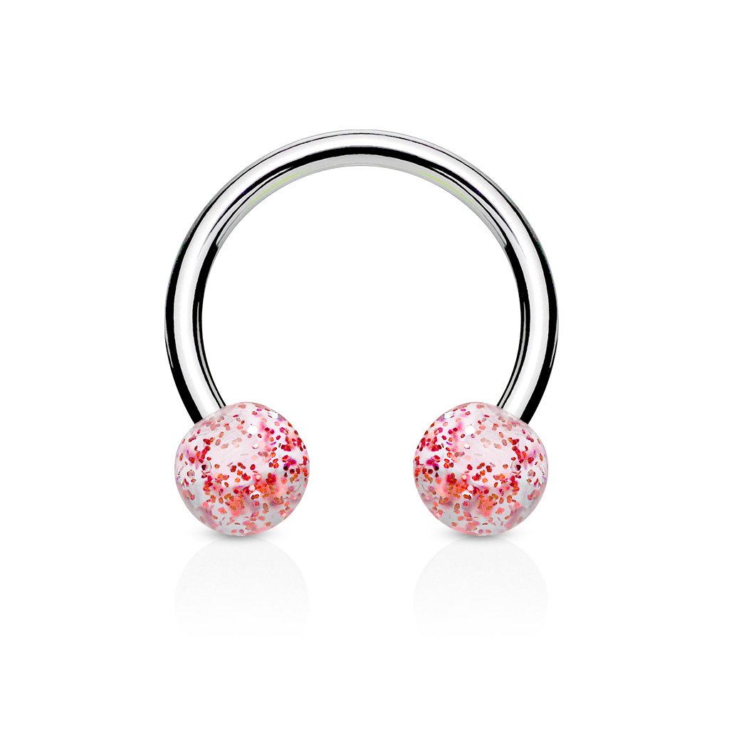 16 Gauge Glitterball Circular Horse Shoe Barbell