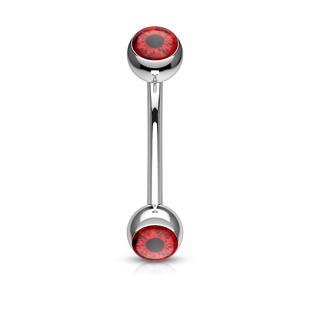 Snake Eye Surgical Steel Curved Eyebrow Barbell