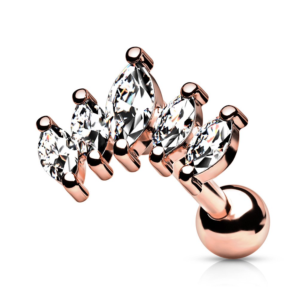 16 Gauge Five Petal Marquise Flower Stud