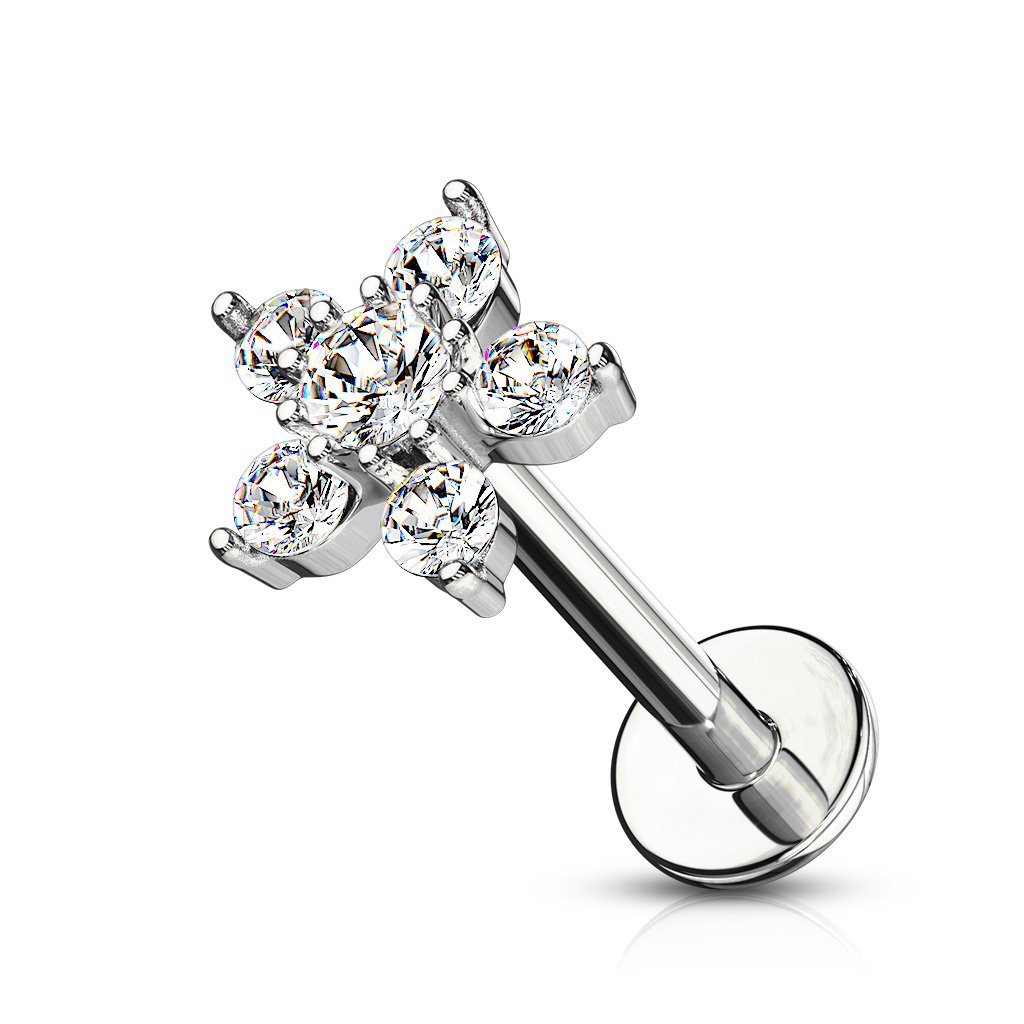 16 Gauge Flat Back Internally Threaded Flower Stud