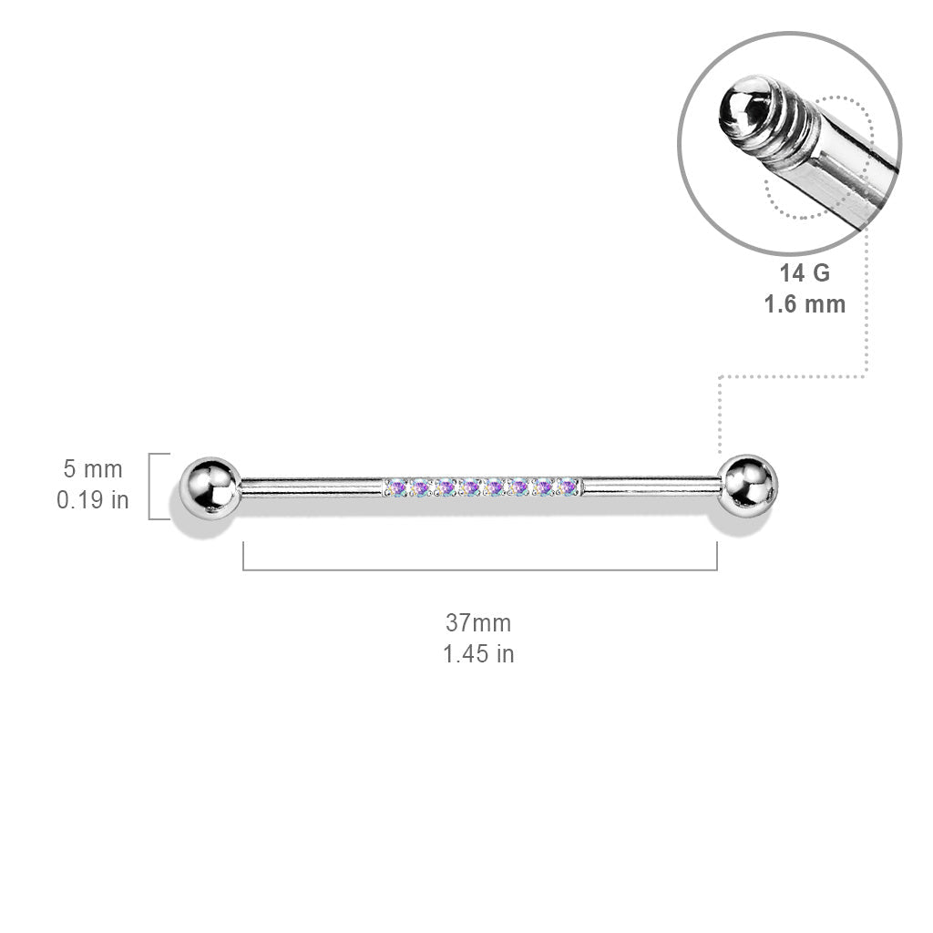 Gold Crystal Centre Industrial Barbell