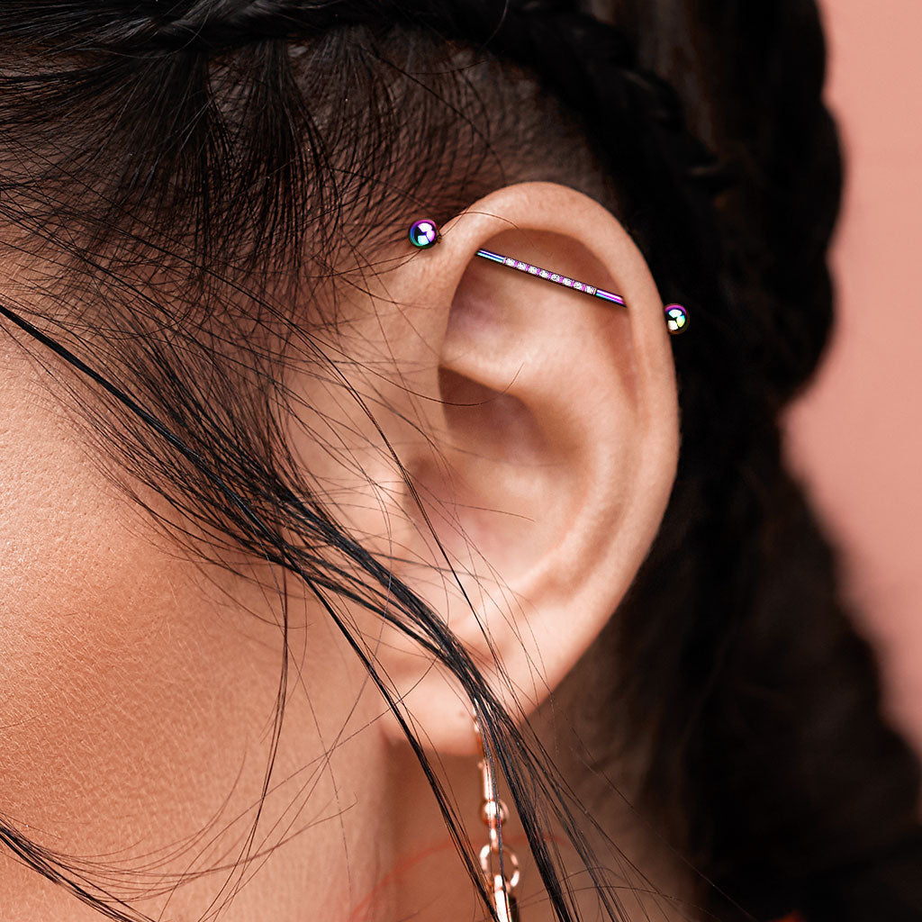 Gold Crystal Centre Industrial Barbell