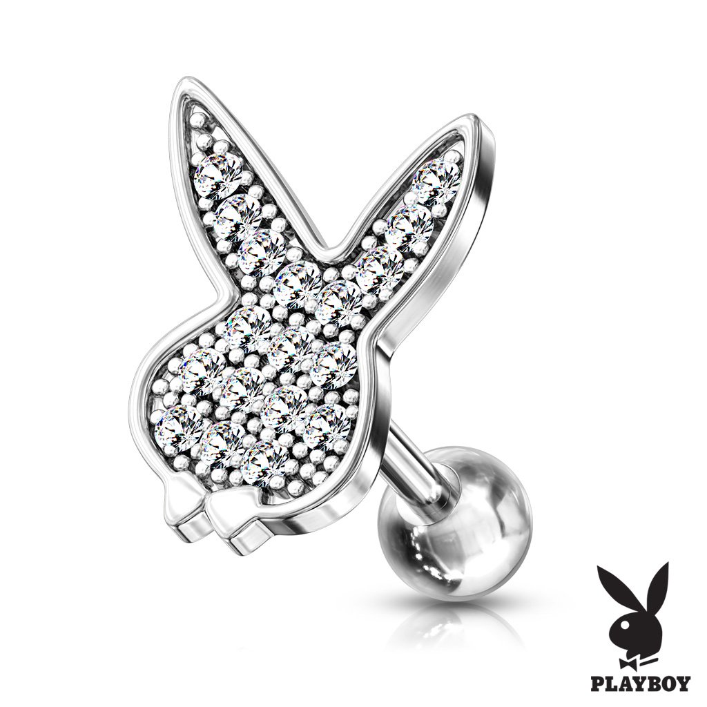 Crystal Paved Playboy Stud For Ear, Cartilage & More