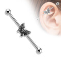 Silver Skull Industrial Barbell