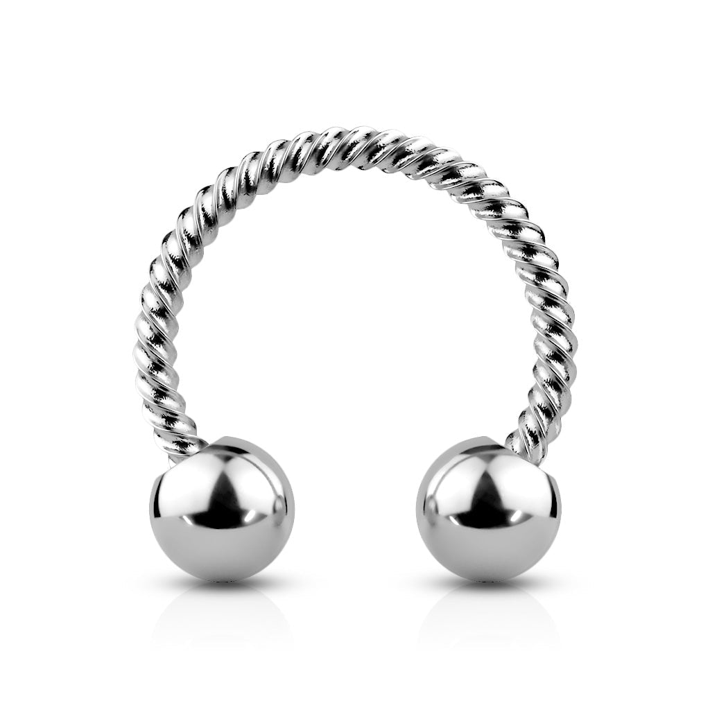 14 Gauge Twisted Rope Surgical Steel Circular Barbell