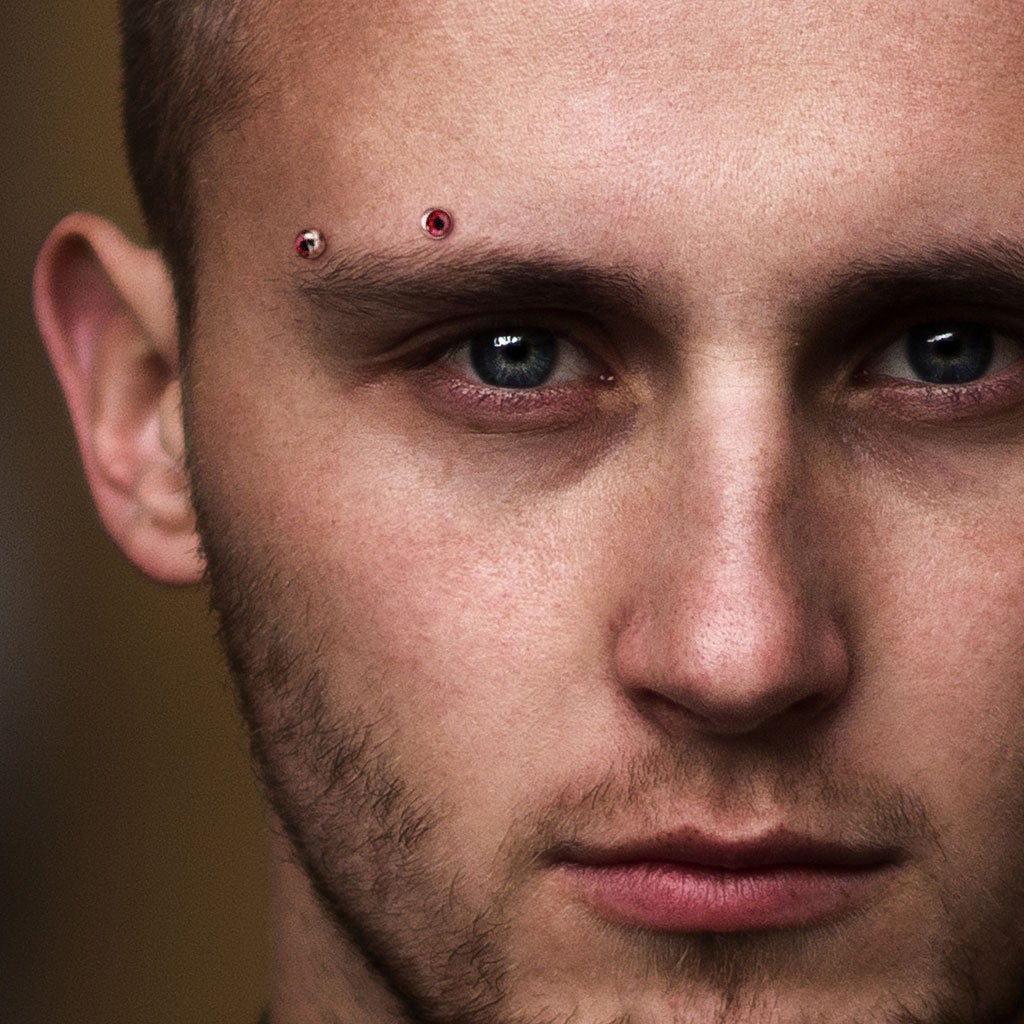 Snake Eye Surgical Steel Curved Eyebrow Barbell