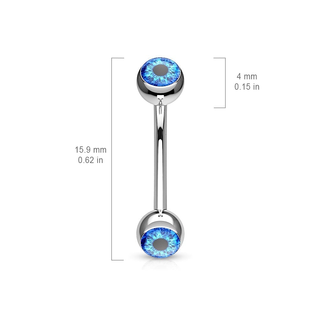 Snake Eye Surgical Steel Curved Eyebrow Barbell