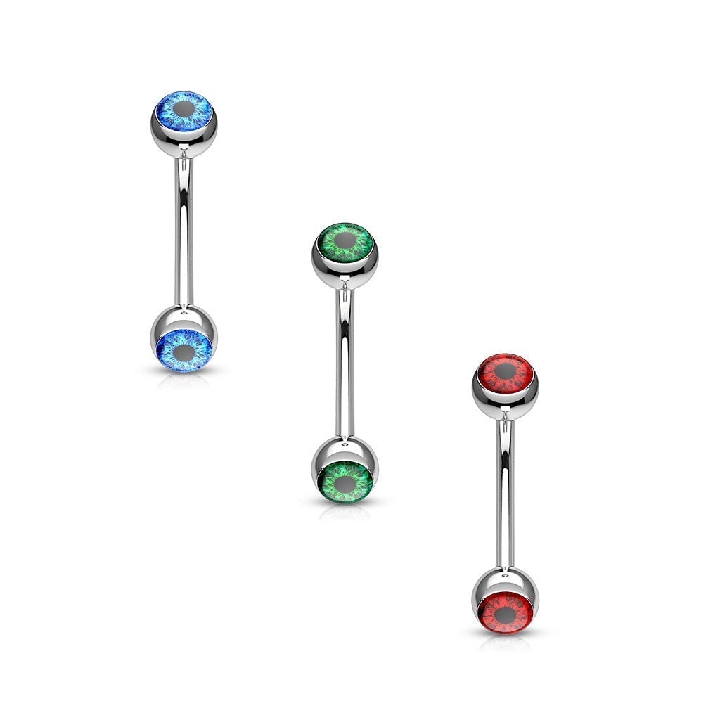 Snake Eye Surgical Steel Curved Eyebrow Barbell