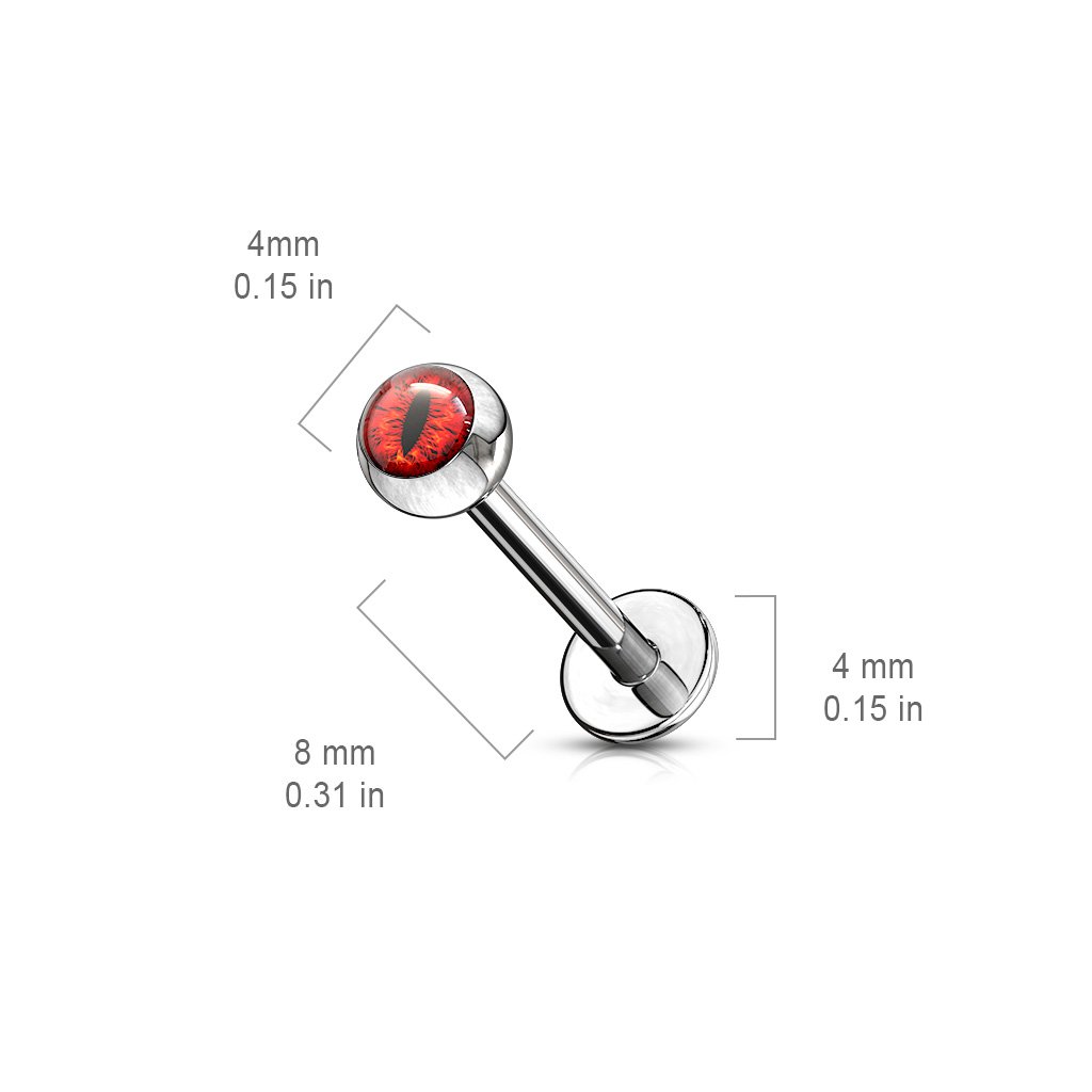 16 Gauge Snake Eye Surgical Steel Flat Back Stud