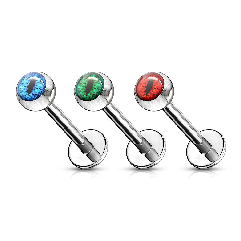 16 Gauge Snake Eye Surgical Steel Flat Back Stud