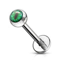 16 Gauge Snake Eye Surgical Steel Flat Back Stud