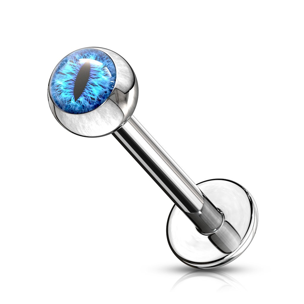 16 Gauge Snake Eye Surgical Steel Flat Back Stud