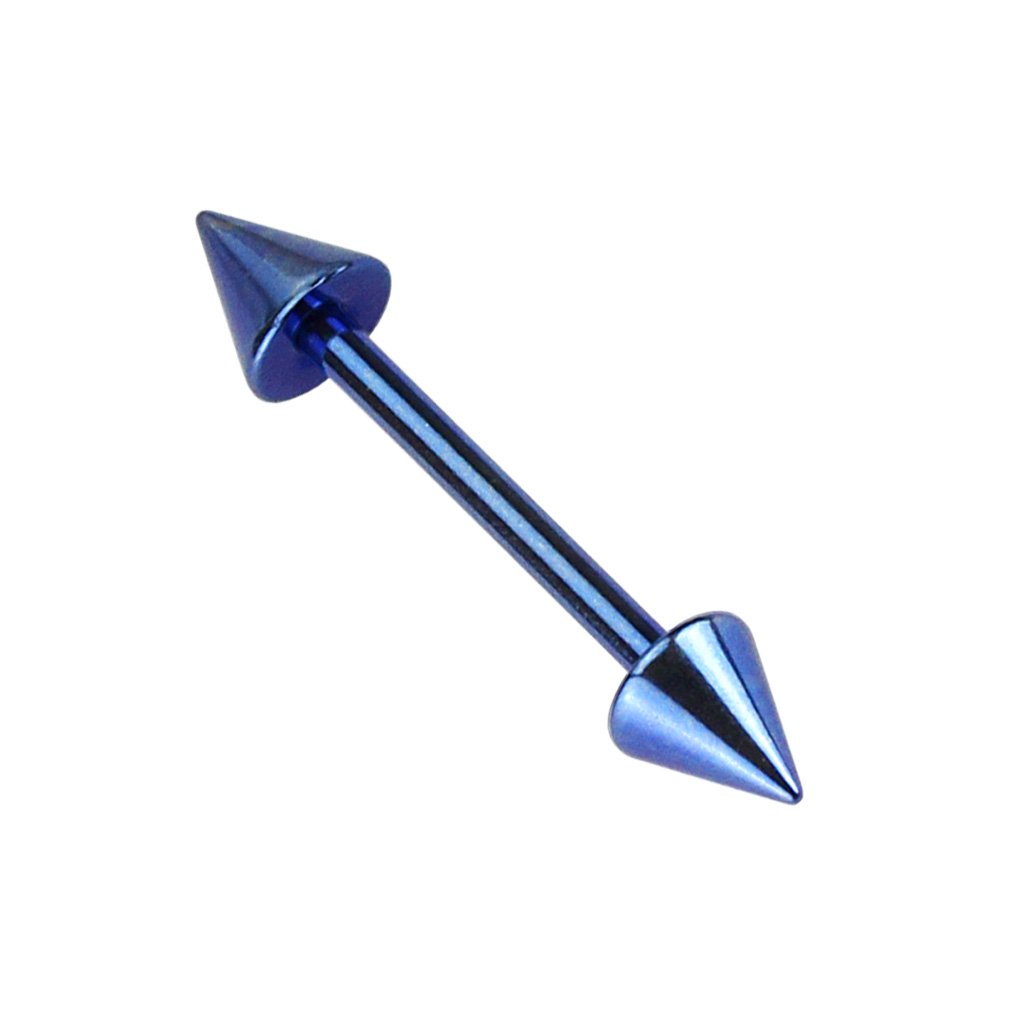 Spike End 14 Gauge Titanium IP Plate Barbell
