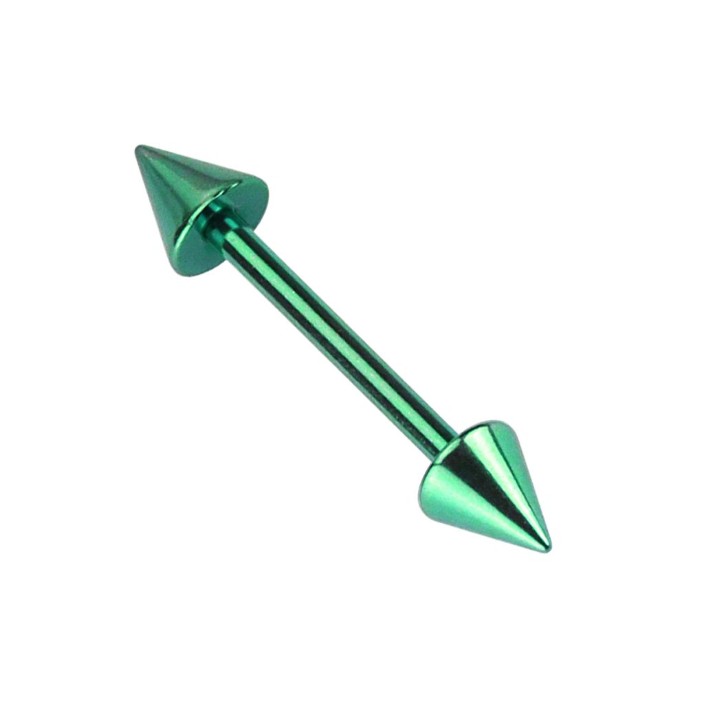 Spike End 14 Gauge Titanium IP Plate Barbell