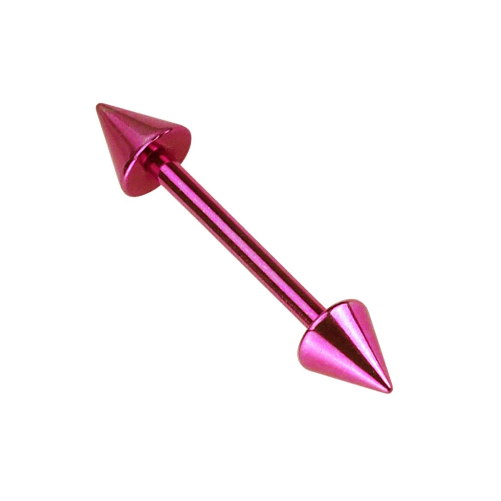Spike End 14 Gauge Titanium IP Plate Barbell