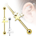 Trio Of Stars Industrial Barbell