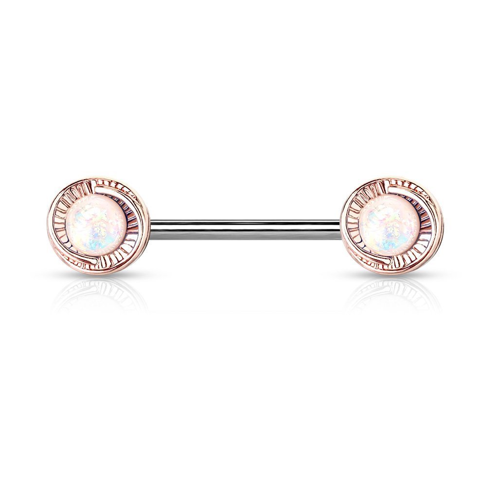 14 Gauge Opal Galaxy Barbell Nipple Ring