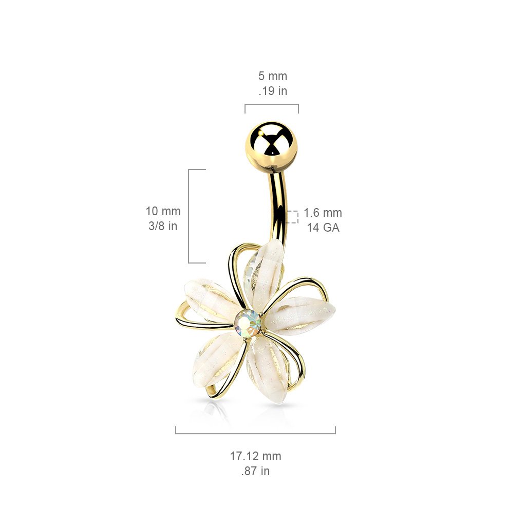 Aurora Flower Belly Button Ring