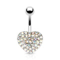 Aurora Heart Crystal Belly Button Ring