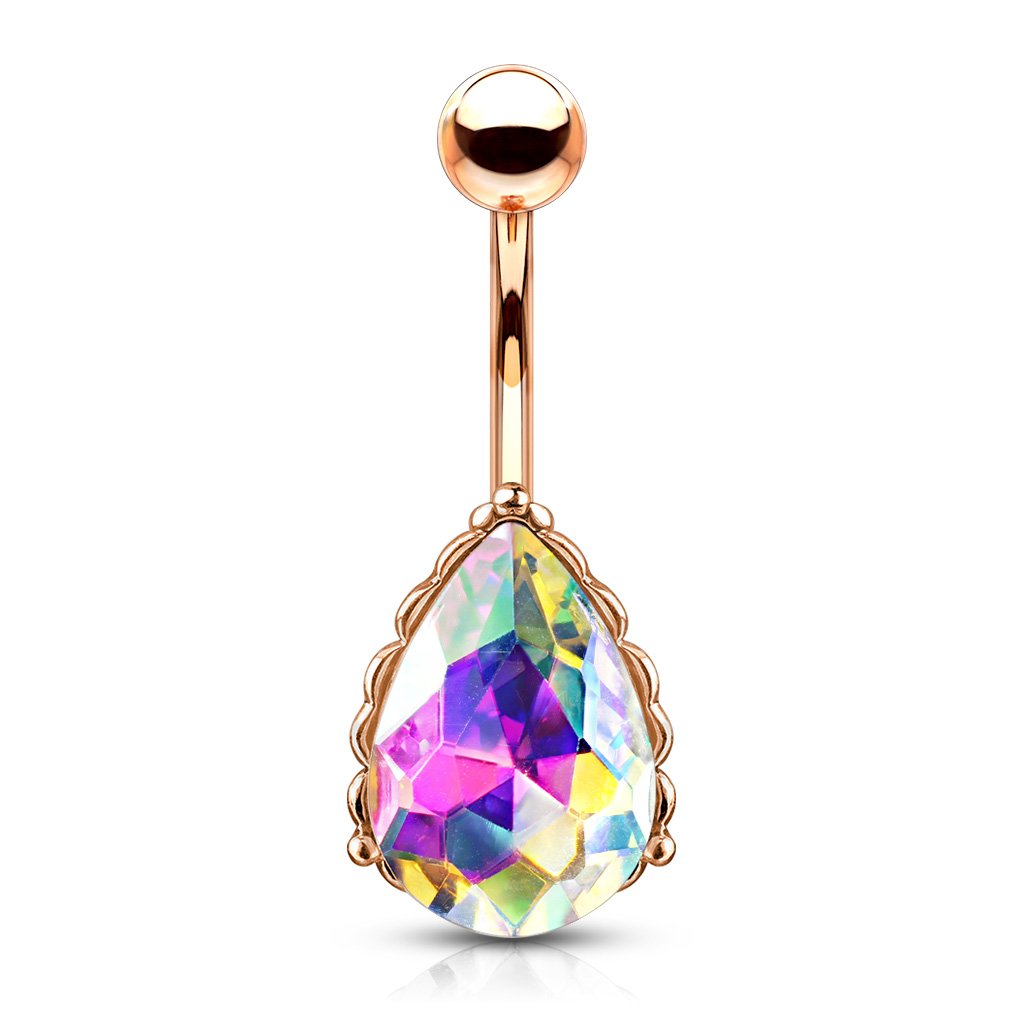 Princess Jasmine Filigree Belly Bar - Gold