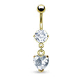 Dangling Golden Heart Belly Button Ring