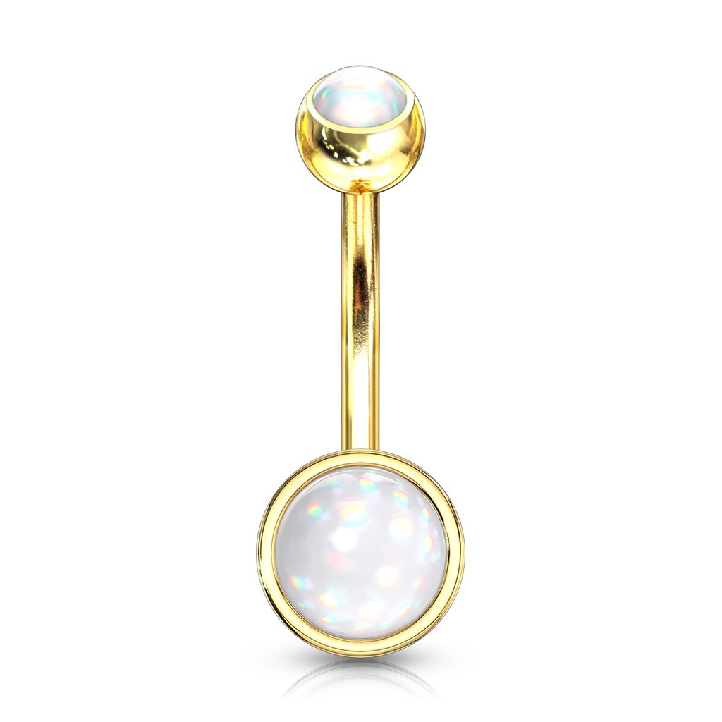 Illuminating Opal Stone Belly Bar