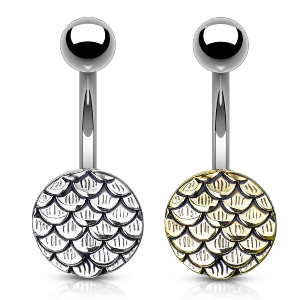 Gold / Silver Mermaid Scale Belly Button Ring