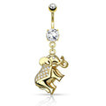 Golden Dangling Elephant Belly Bar
