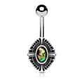 Opal Shield Belly Bar - Green